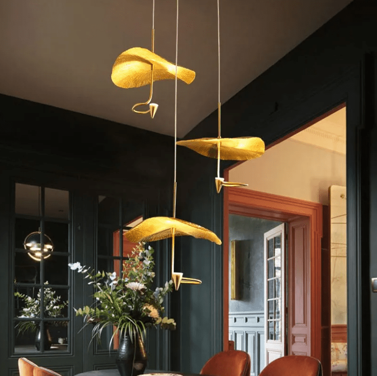 brass-lotus-leaf-chandelier