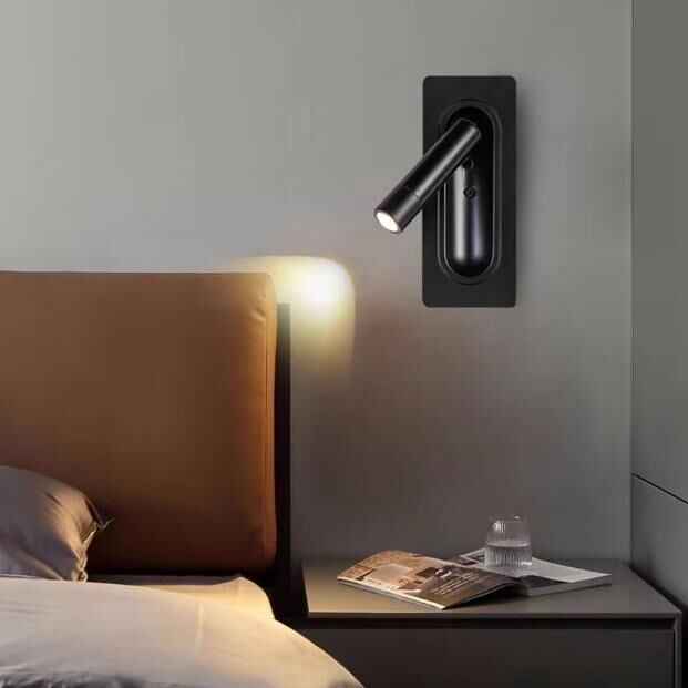 Hotel Headboard Wall Adjustable LED Reading Lamp Bed Side Wall Light 3W Wall Mounted Reading Light
