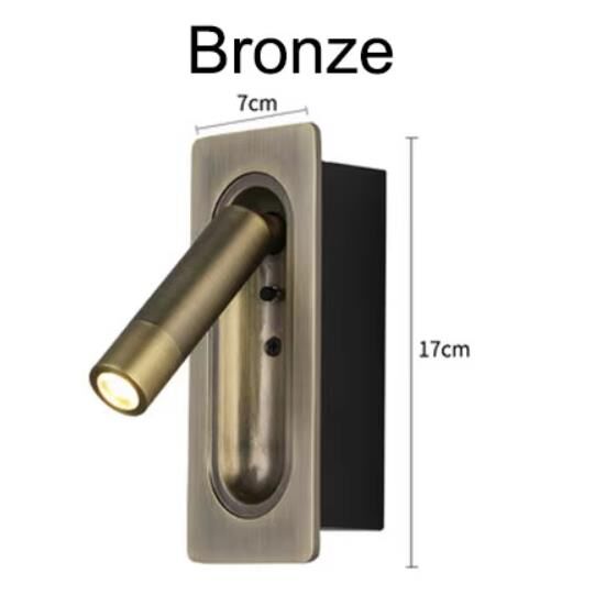 Hotel Headboard Wall Adjustable LED Reading Lamp Bed Side Wall Light 3W Wall Mounted Reading Light
