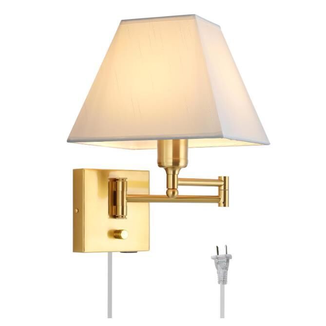 Swing Arm Wall Sconce with USB and Outlet