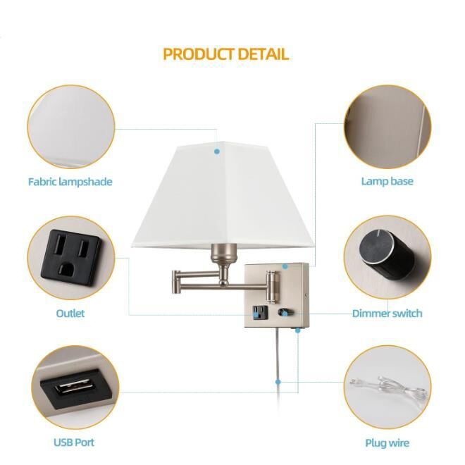 Hotel Lamps with USB and Outlet
