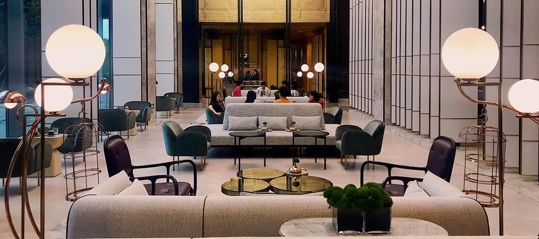 Hotel lighting for lobby resting area