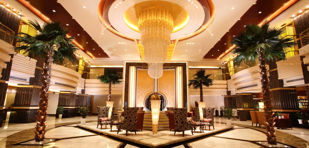 Large custom lighting as hotel lobby lighting