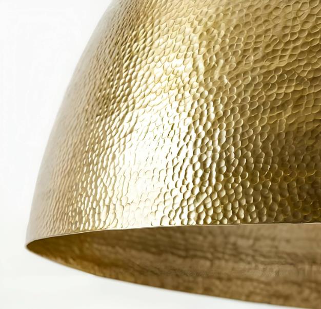 hammered-brass-dome-light-fixture