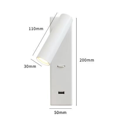 Hotel Headboard Reading Lamp With USB 