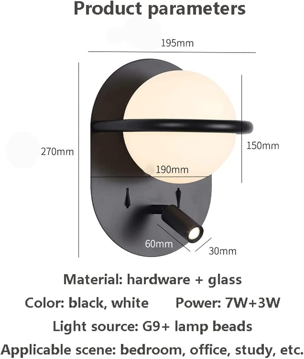 LED Wall Lamps for Bedroom Living Room Bedside Reading